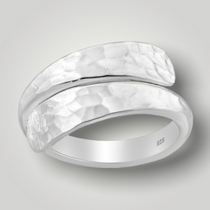 Hammered Cuff Sterling Silver Ring