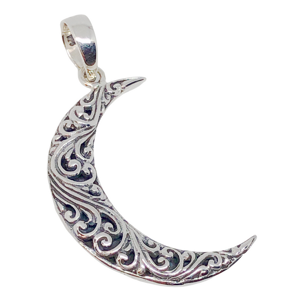 Celestial Moon Sterling Silver Pendant