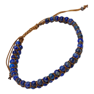 Double Strand Natural Gemstone Adjustable Bracelet