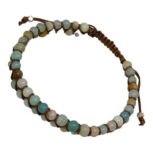 Double Strand Natural Gemstone Adjustable Bracelet