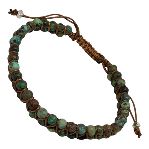 Double Strand Natural Gemstone Adjustable Bracelet