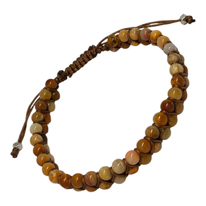 Double Strand Natural Gemstone Adjustable Bracelet