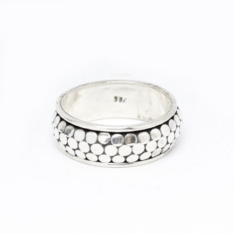 Dot Band Sterling Silver Spinning Ring