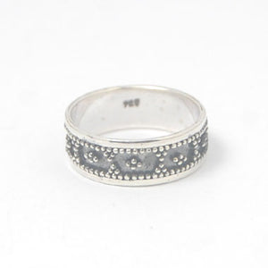 Granulated Band Sterling Silver Ring