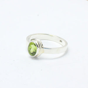 Oval Peridot Sterling Silver Ring