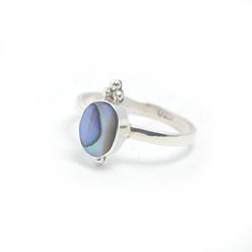 Halo Paua Shell Sterling Silver Ring