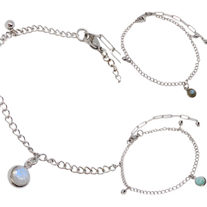 Stainless Steel Gemstone Anklet