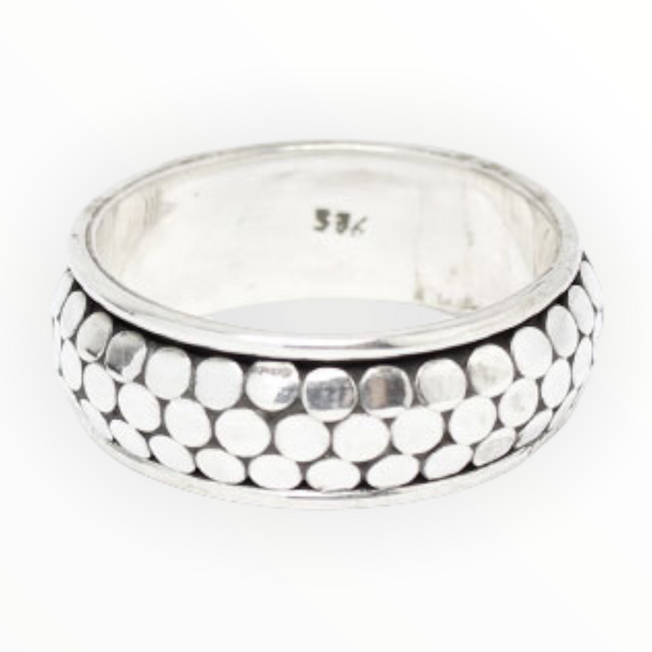 Dot Band Sterling Silver Spinning Ring