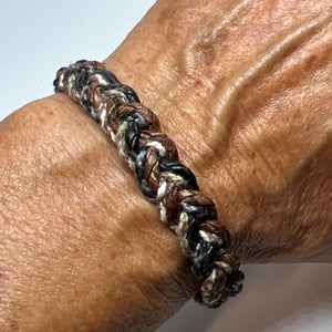 Braided Bolo Leather and Hemp Bracelet