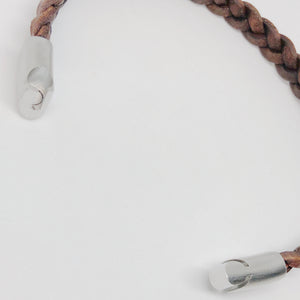 Braided Flat Cut Leather Bracelet