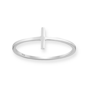 Simple Cross Sterling Silver Ring