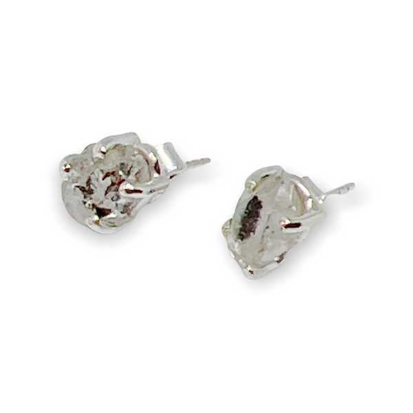 Natural Gemstone Nugget Sterling Silver Earrings