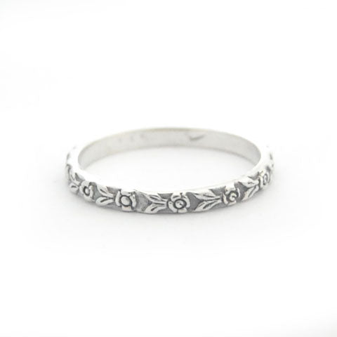 Flora Band Sterling Silver Ring