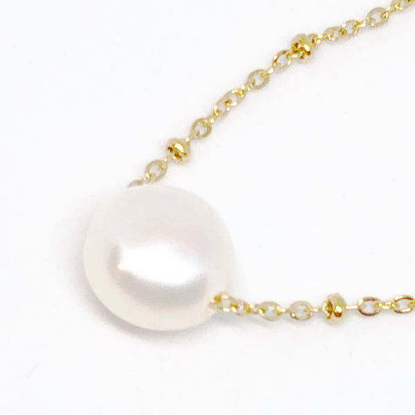 Floating Freshwater Pearl Golden Necklace