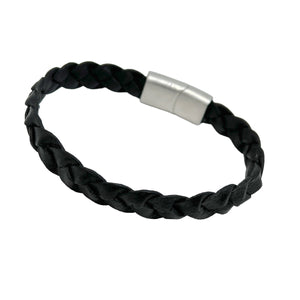 Flat Cut Braided Leather Bracelet