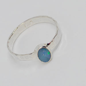 Australian Fire Opal Sterling Silver Ring