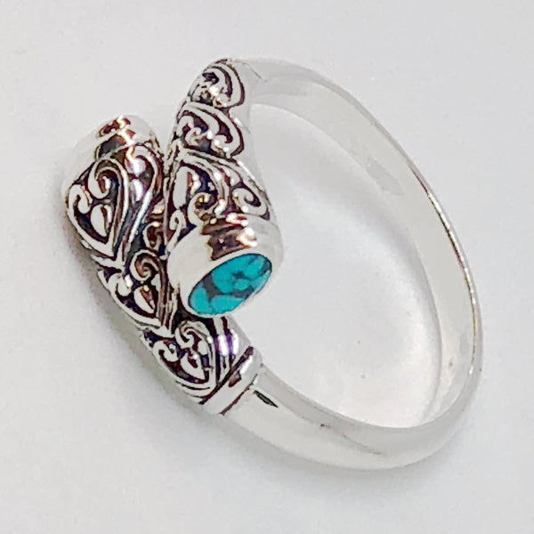 Turquoise Cuff Sterling Silver Ring