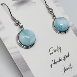 Larimar Round Earrings