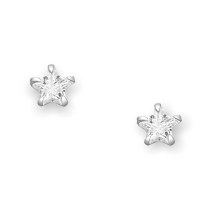 Sparkling Stars CZ Sterling Silver Stud Earrings