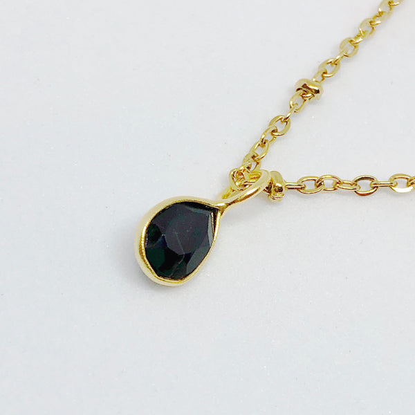 Celestial Dewdrop Gemstone Golden Pendant Necklace
