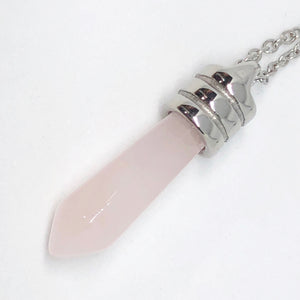 Small Gemstone Points Stainless Steel Necklace