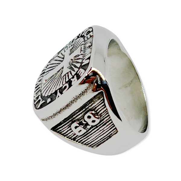 Justice Mercy Humility Cross Stainless Steel Ring