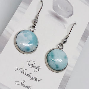Larimar Round Earrings