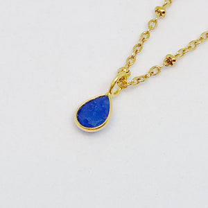 Celestial Dewdrop Gemstone Golden Pendant Necklace