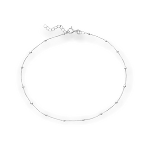 Simple Italian Sterling Silver Ball Anklet
