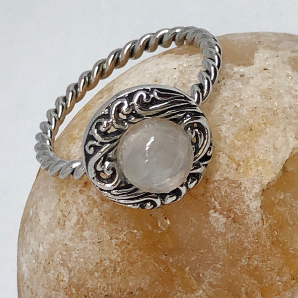 Floral Wreath Gemstone Sterling Silver Ring