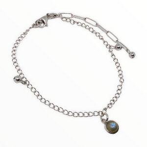 Stainless Steel Gemstone Anklet