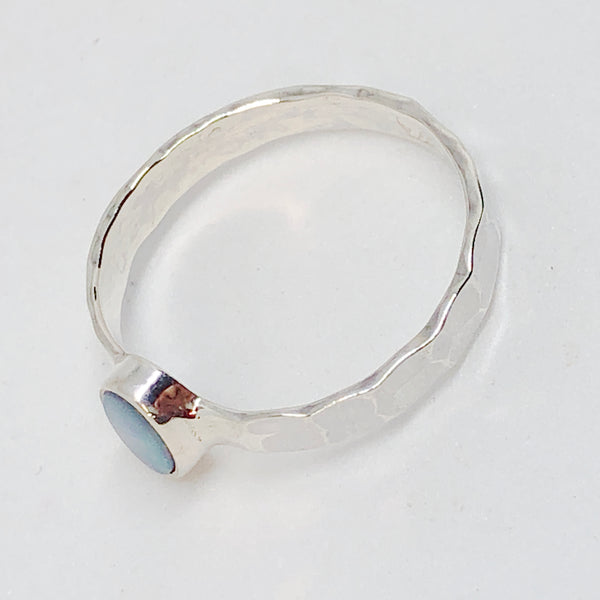 Australian Fire Opal Sterling Silver Ring