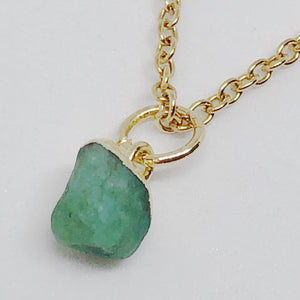 Mini Birthstone Gemstone Nuggets Golden Necklace