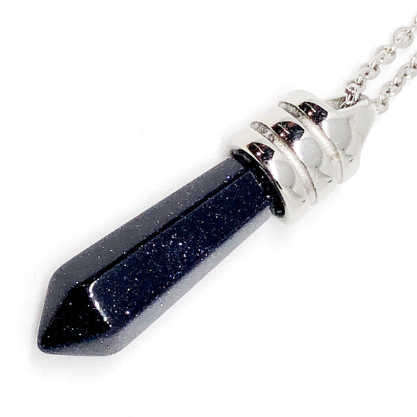 Small Gemstone Points Stainless Steel Necklace