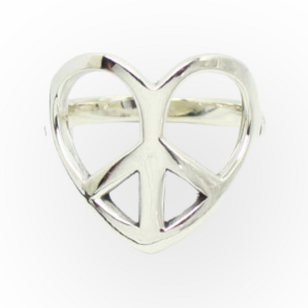 Peace and Love Sterling Silver Ring
