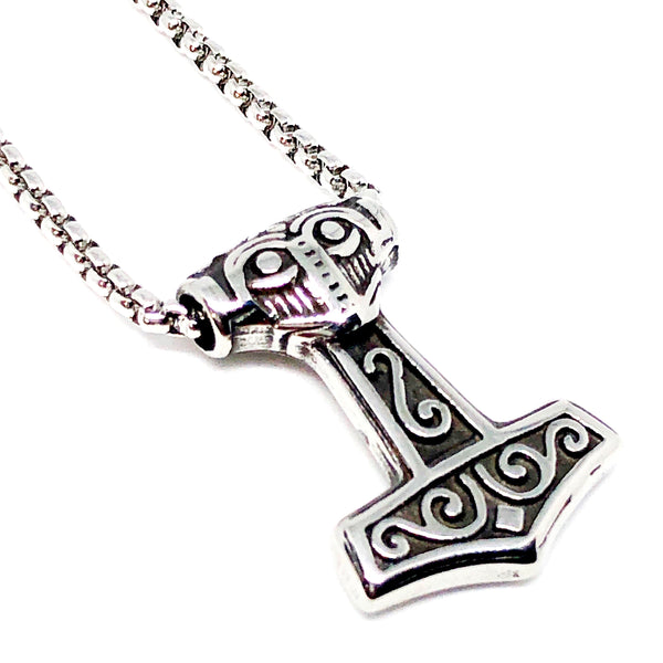 Small Thor's Hammer Stainless Steel Necklace