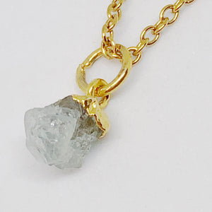 Mini Birthstone Gemstone Nuggets Golden Necklace