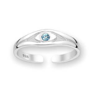 Evil Eye Sterling Silver Toe Ring