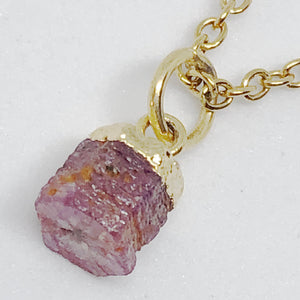 Mini Birthstone Gemstone Nuggets Golden Necklace