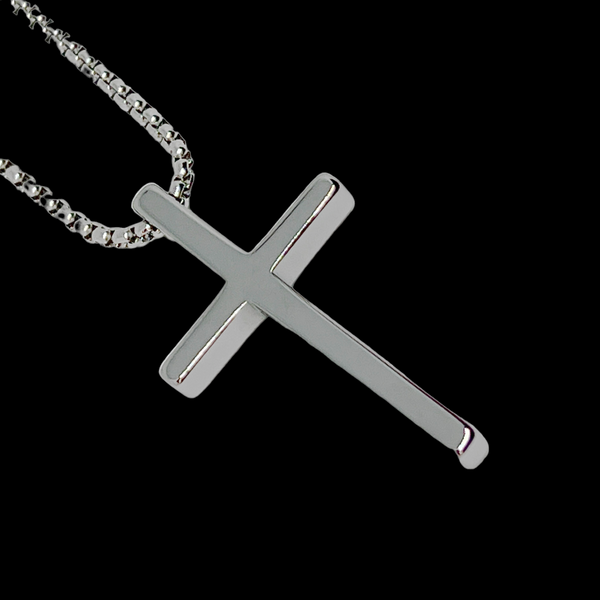 Tungsten Carbide Cross Necklace Simple Natural Design