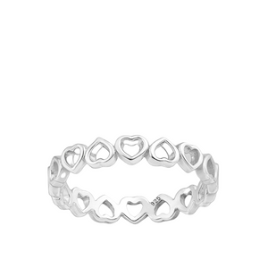 Floating Hearts Sterling Silver Ring