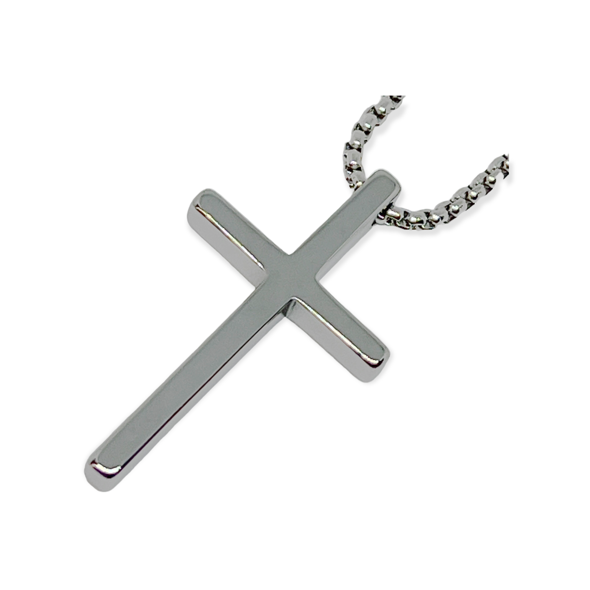 Mens tungsten sale cross necklace