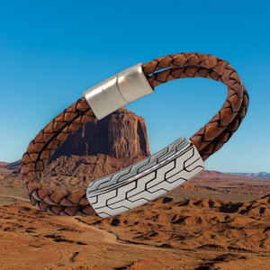 Arizona Leather Stainless Steel Bracelet
