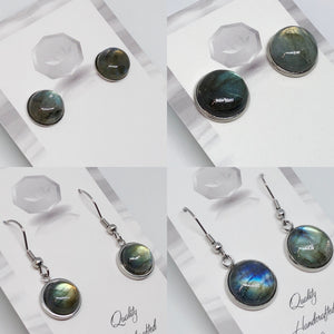 Labradorite Round Earrings