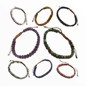 Double Strand Natural Gemstone Adjustable Bracelet