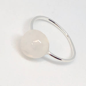 10mm Solitaire Gemstone Sterling Silver Ring