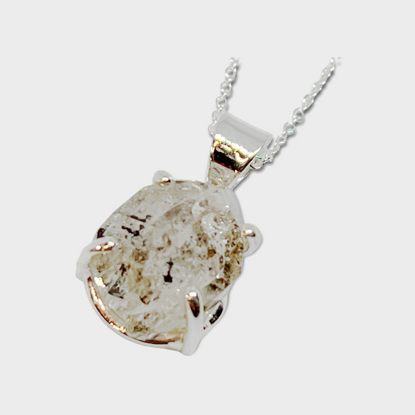 Natural Gemstone Nugget Sterling Silver Pendant Necklace