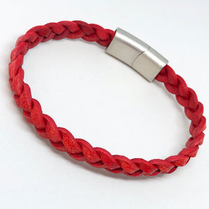 Braided Flat Cut Leather Bracelet