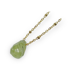 Faceted Dewdrop Gemstone Golden Necklace
