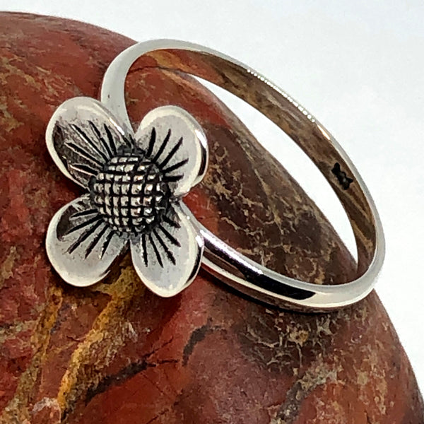 Dogwood Flower Sterling Silver Ring
